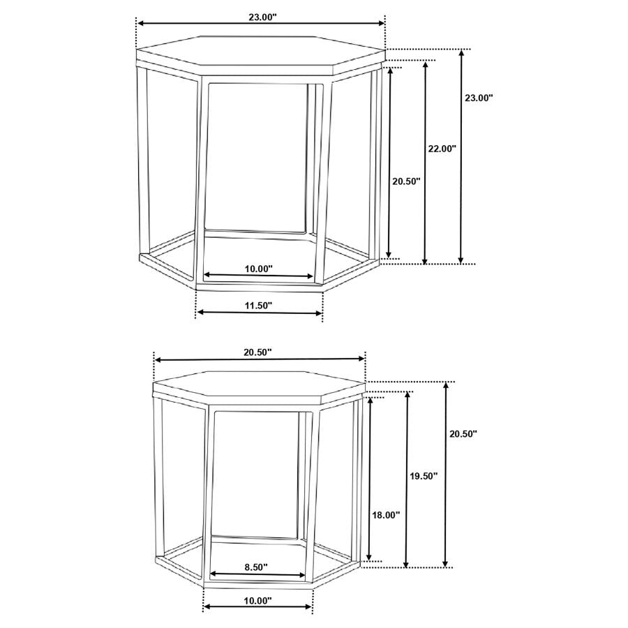 Adger Brown 2 Pc Nesting Table