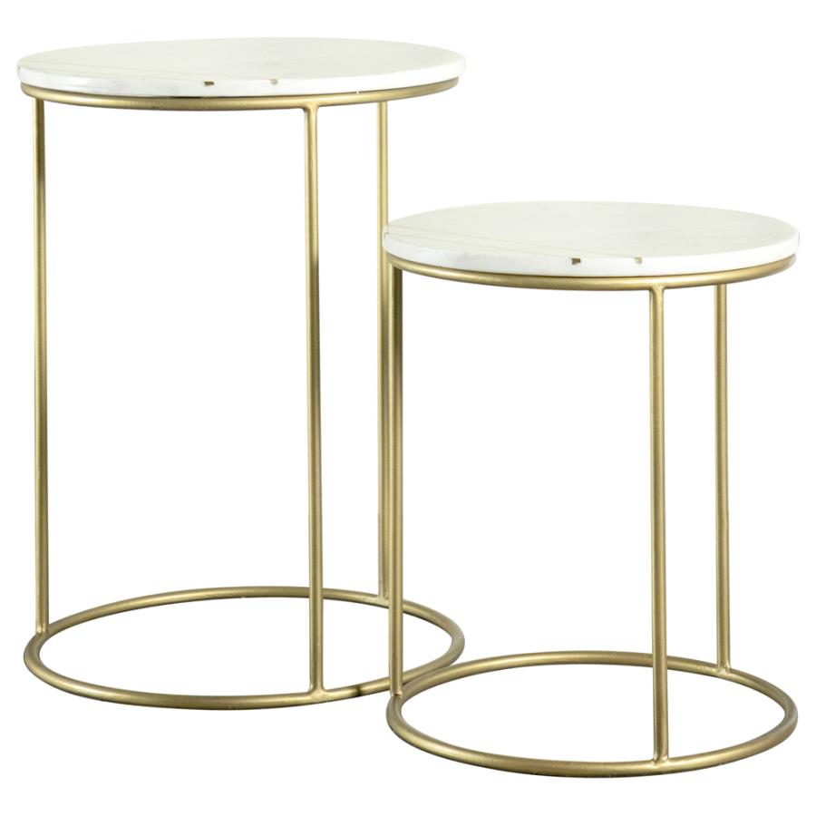 Vivienne Gold 2 Pc Nesting Table