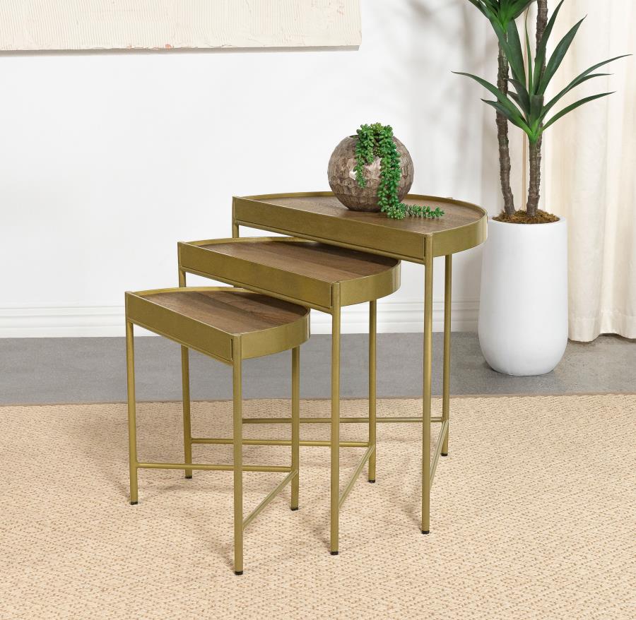 Tristen Brown 3 Pc Nesting Table