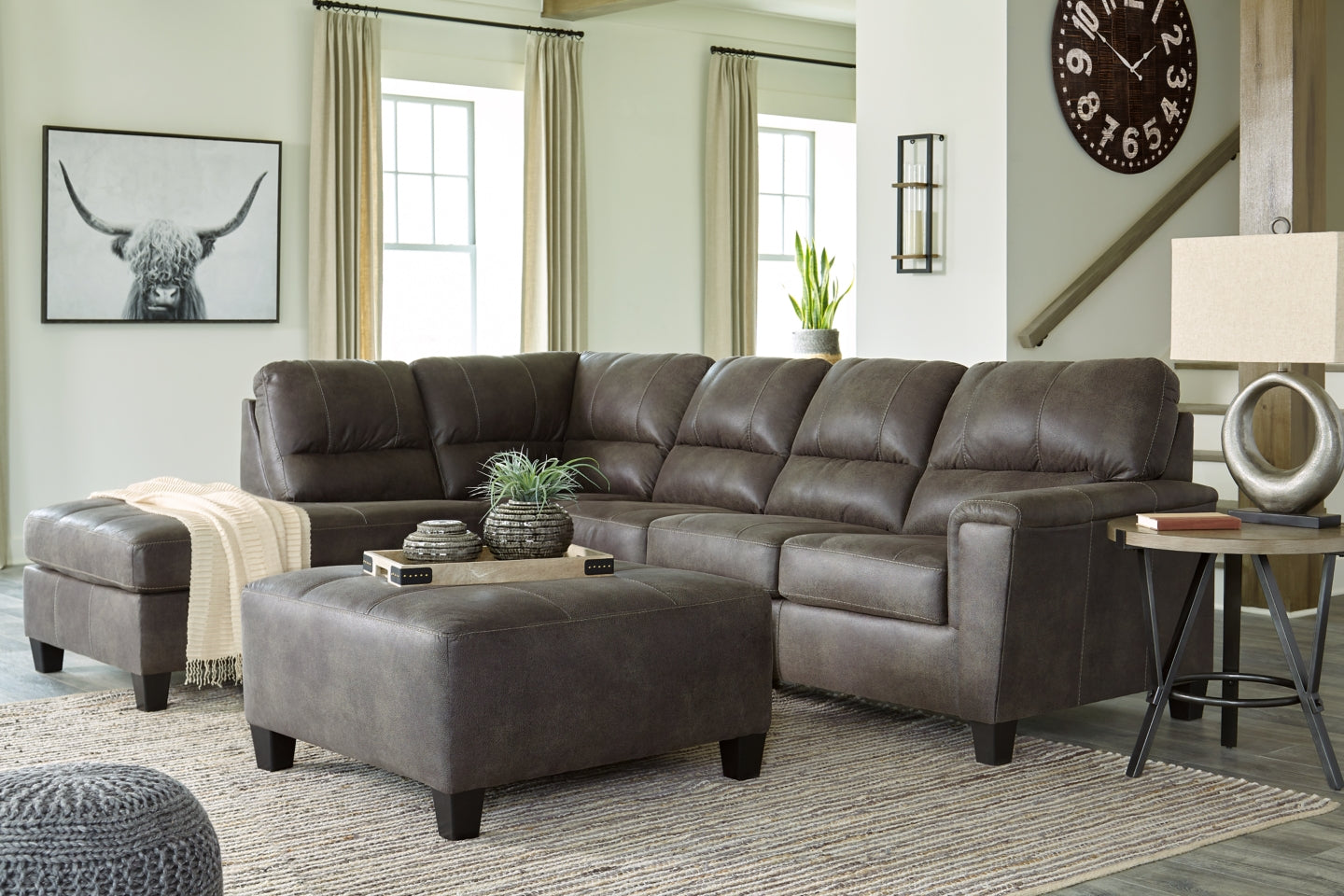 Navi 2-Piece Sectional with Ottoman - PKG007394