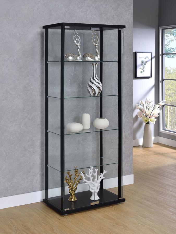 Delphinium Black Curio Cabinet