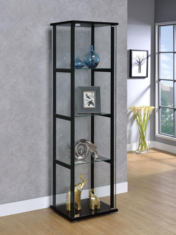 Cyclamen Black Curio Cabinet