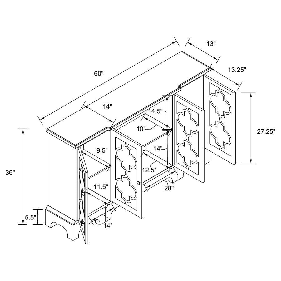 Erigeron Grey Accent Cabinet