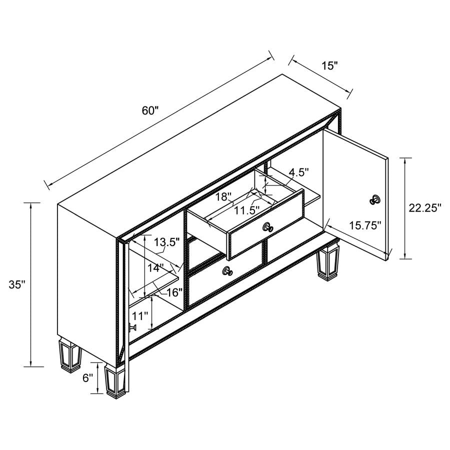 Leticia Silver Accent Cabinet