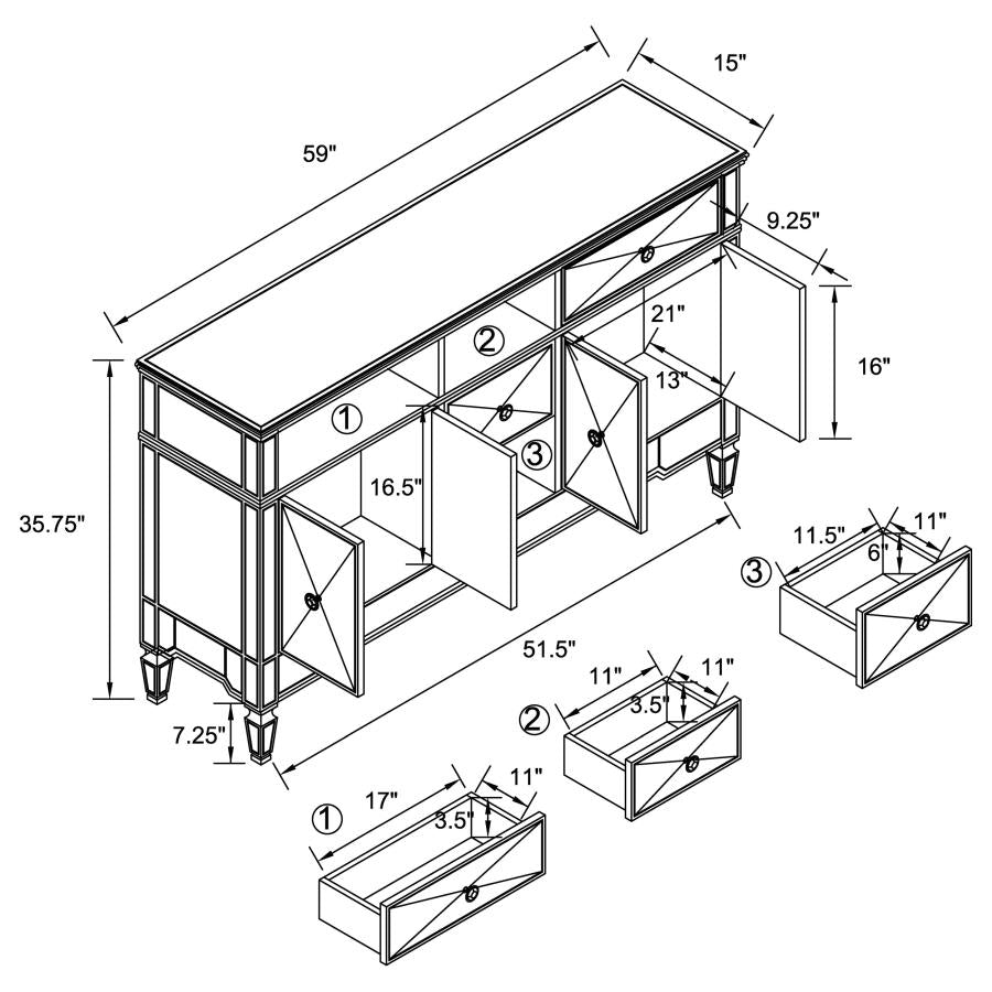 Duchess Silver Accent Cabinet