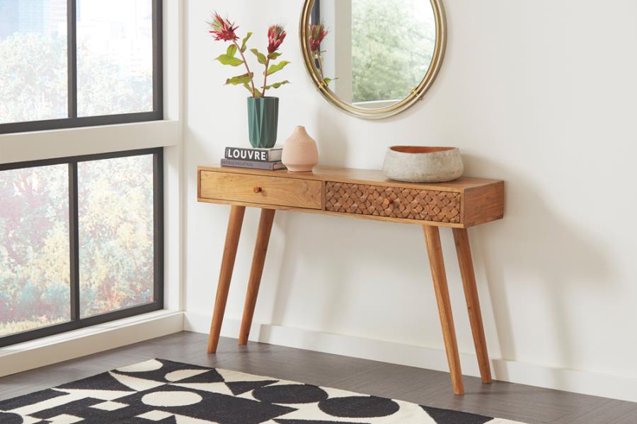 Lotus Brown Console Table