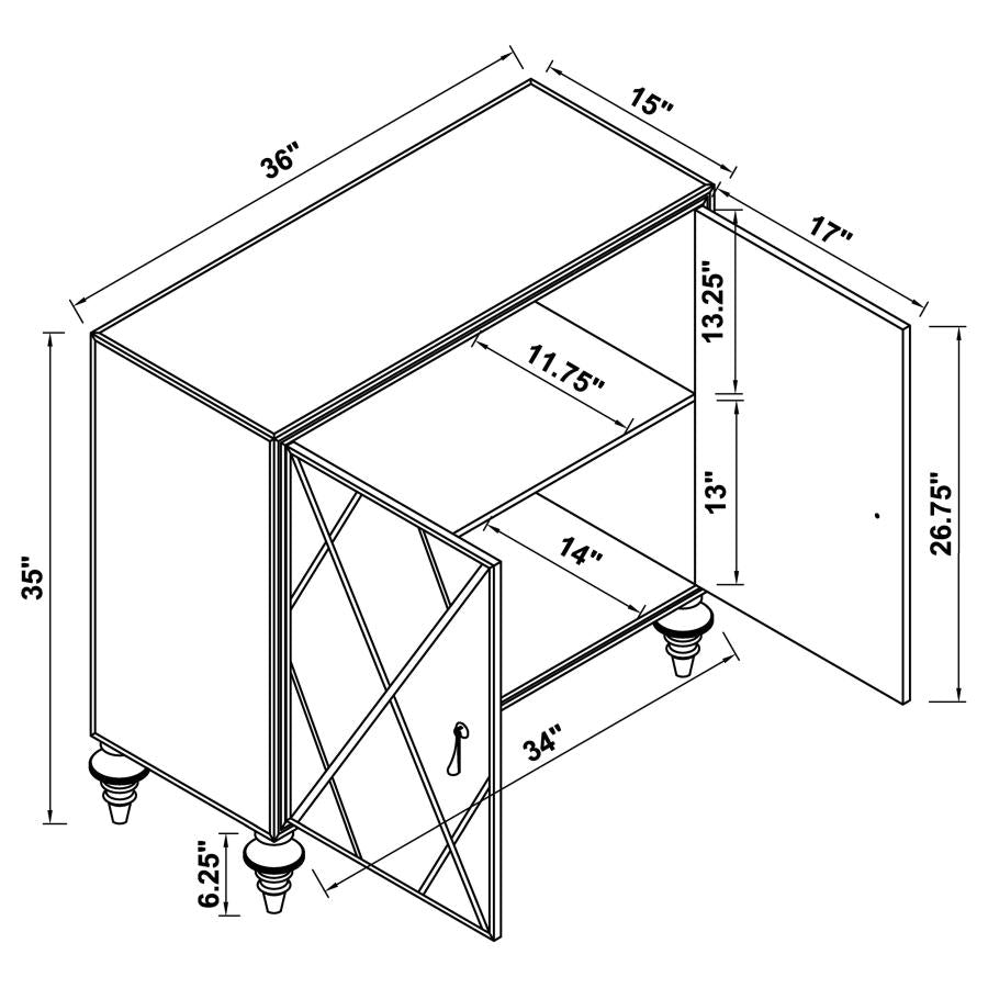 Astilbe Silver Accent Cabinet