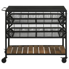 Evander Black Kitchen Cart