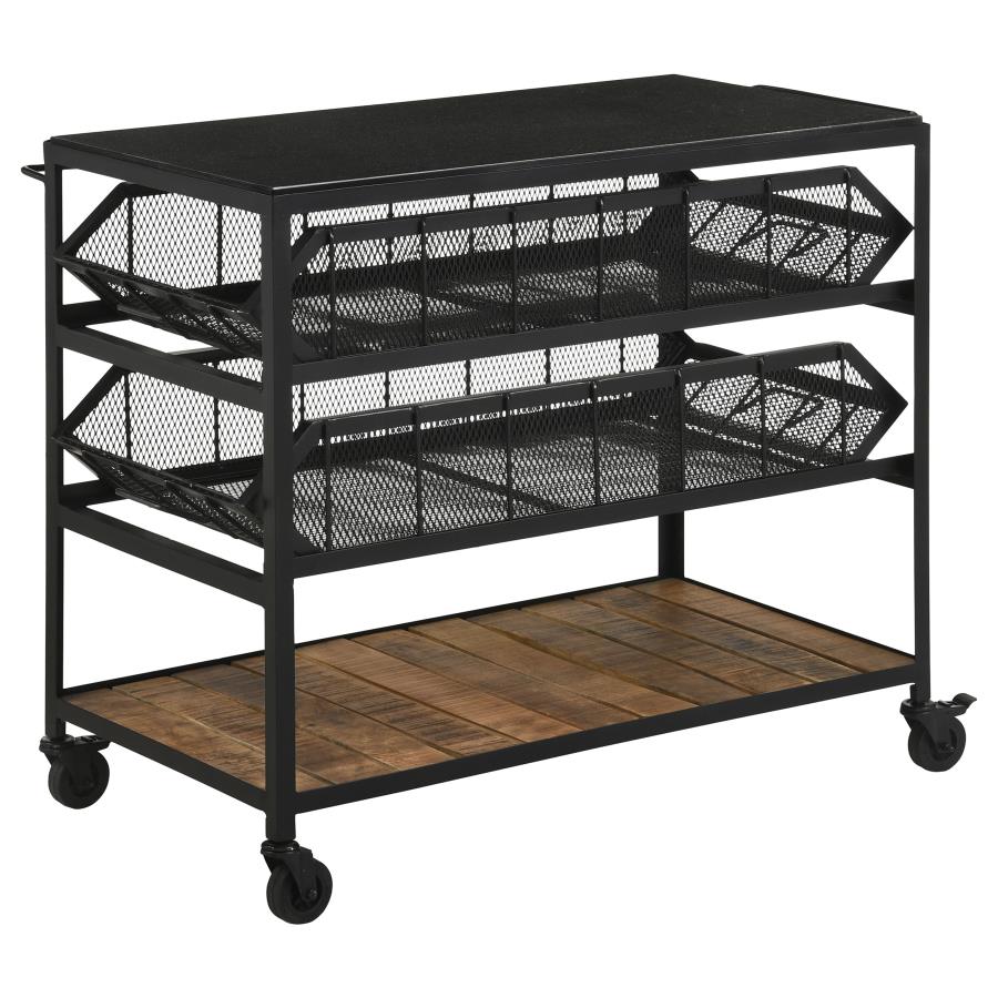 Evander Black Kitchen Cart