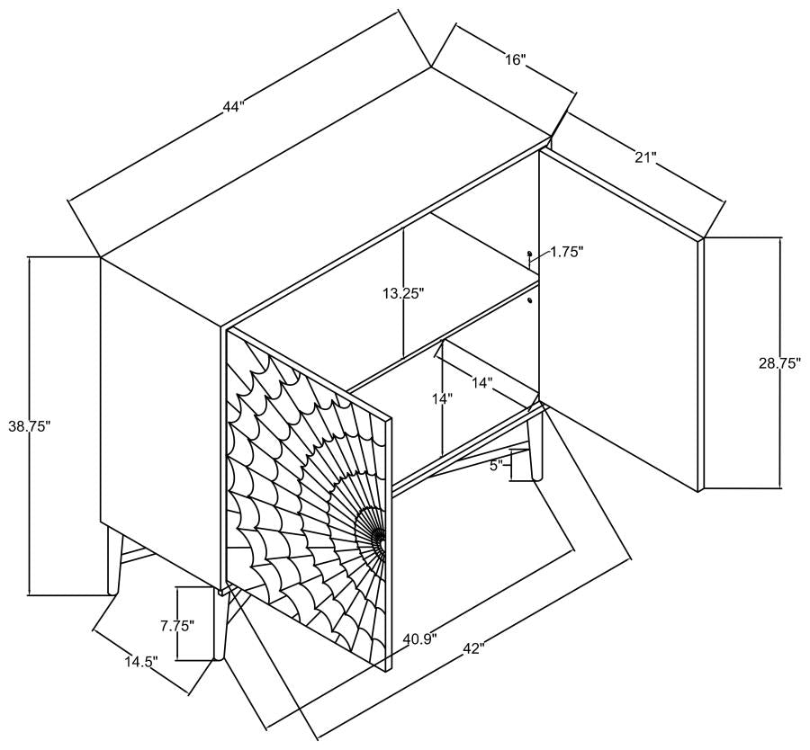 Josie Silver Accent Cabinet