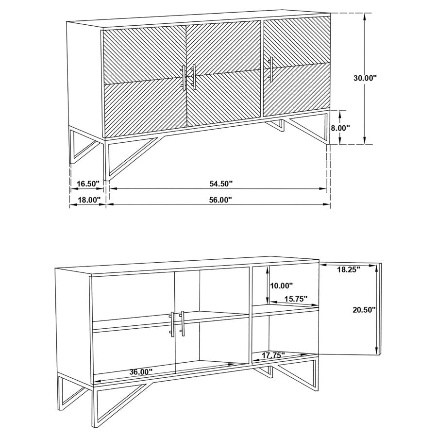 Riddell Black Accent Cabinet