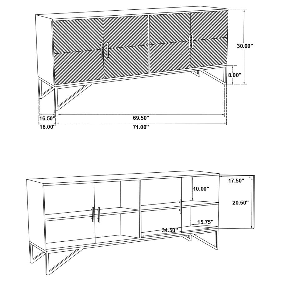 Riddell Black Accent Cabinet