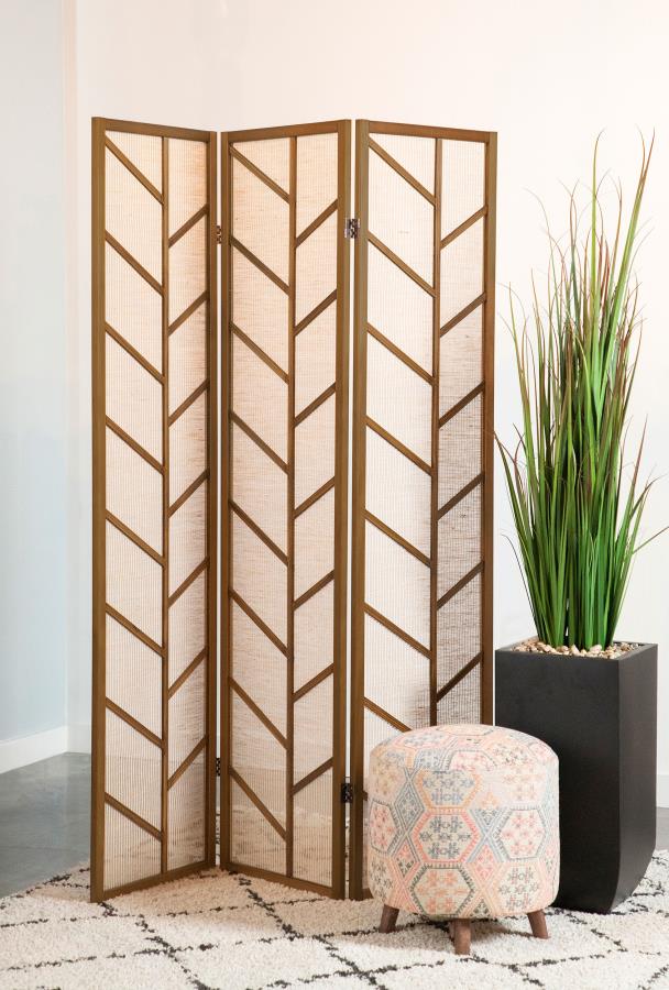 Mila Brown 3 Panel Room Divider
