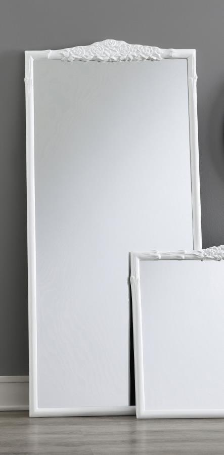 Sylvie White Floor Mirror