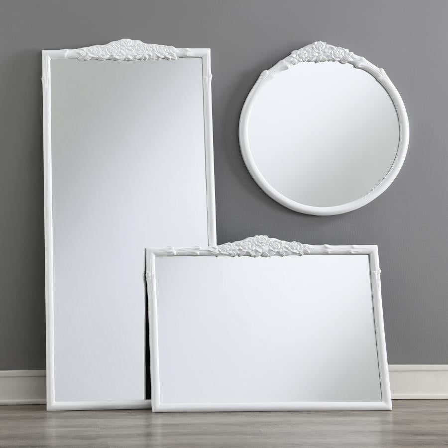 Sylvie White Floor Mirror