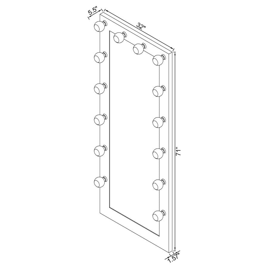 Zayan White Floor Mirror