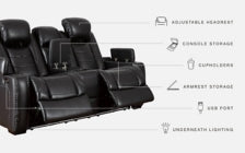 Party Time Power Reclining Loveseat with Console