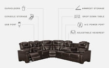 Warnerton 3-Piece Power Reclining Sectional - The Bargain Furniture