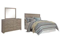 Culverbach Queen/Full Panel Headboard Bed with Mirrored Dresser