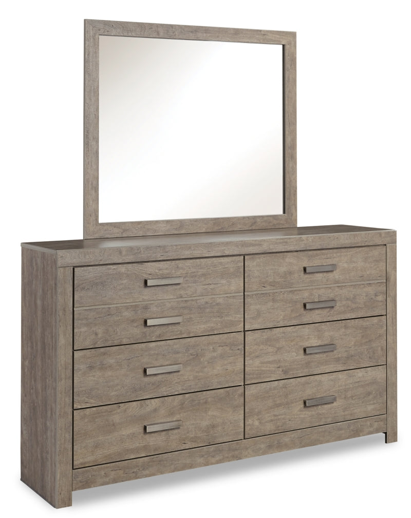 Culverbach Queen/Full Panel Headboard Bed with Mirrored Dresser, Chest and Nightstand