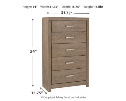 Culverbach Queen/Full Panel Headboard Bed with Mirrored Dresser, Chest and Nightstand