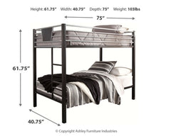 Dinsmore Twin over Twin Bunk Bed with Ladder