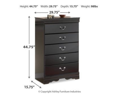 Huey Vineyard Queen Sleigh Bed with Dresser, Mirror, Chest and Nightstand