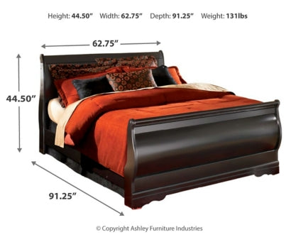 Huey Vineyard Queen Sleigh Bed with Dresser, Mirror, Chest and Nightstand