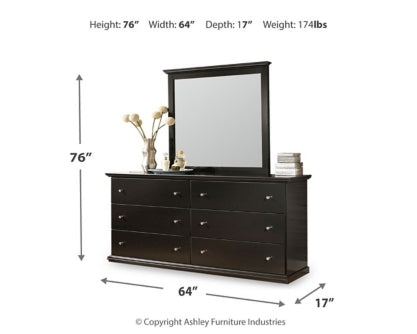 Maribel Queen/Full Panel Headboard Bed with Mirrored Dresser, Chest and Nightstand