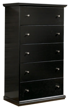 Maribel Queen/Full Panel Headboard Bed with Mirrored Dresser, Chest and Nightstand