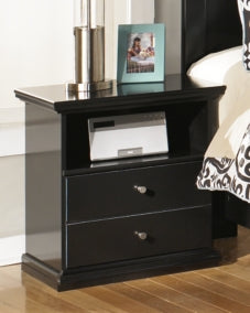 Maribel Queen/Full Panel Headboard Bed with Mirrored Dresser and 2 Nightstands