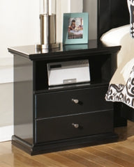 Maribel Queen/Full Panel Headboard Bed with Mirrored Dresser and 2 Nightstands