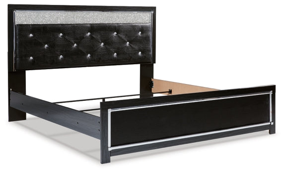 Kaydell King Upholstered Panel Bed with Mirrored Dresser and 2 Nightstands - PKG014229