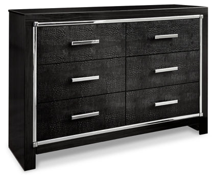 Kaydell Queen Upholstered Panel Bed with Dresser - PKG002807