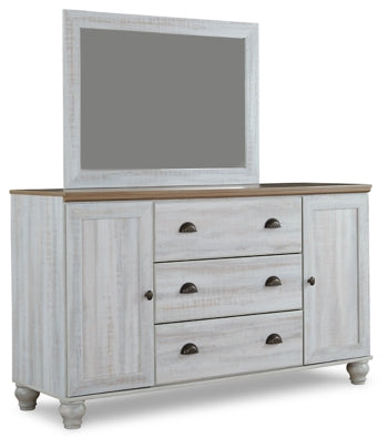 Haven Bay Full Panel Bed with Mirrored Dresser, Chest and 2 Nightstands