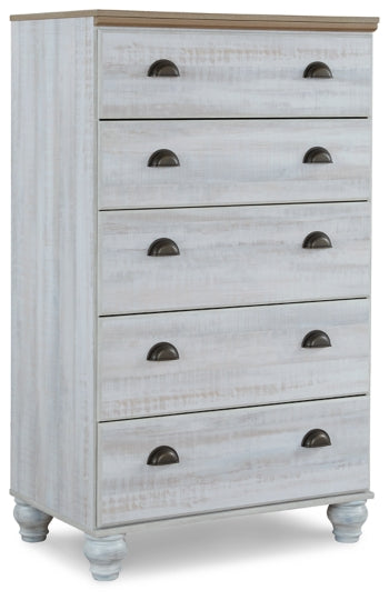 Haven Bay Full Panel Bed with Mirrored Dresser, Chest and 2 Nightstands