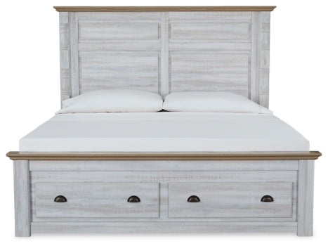 Haven Bay King Panel Storage Bed with Mirrored Dresser, Chest and 2 Nightstands