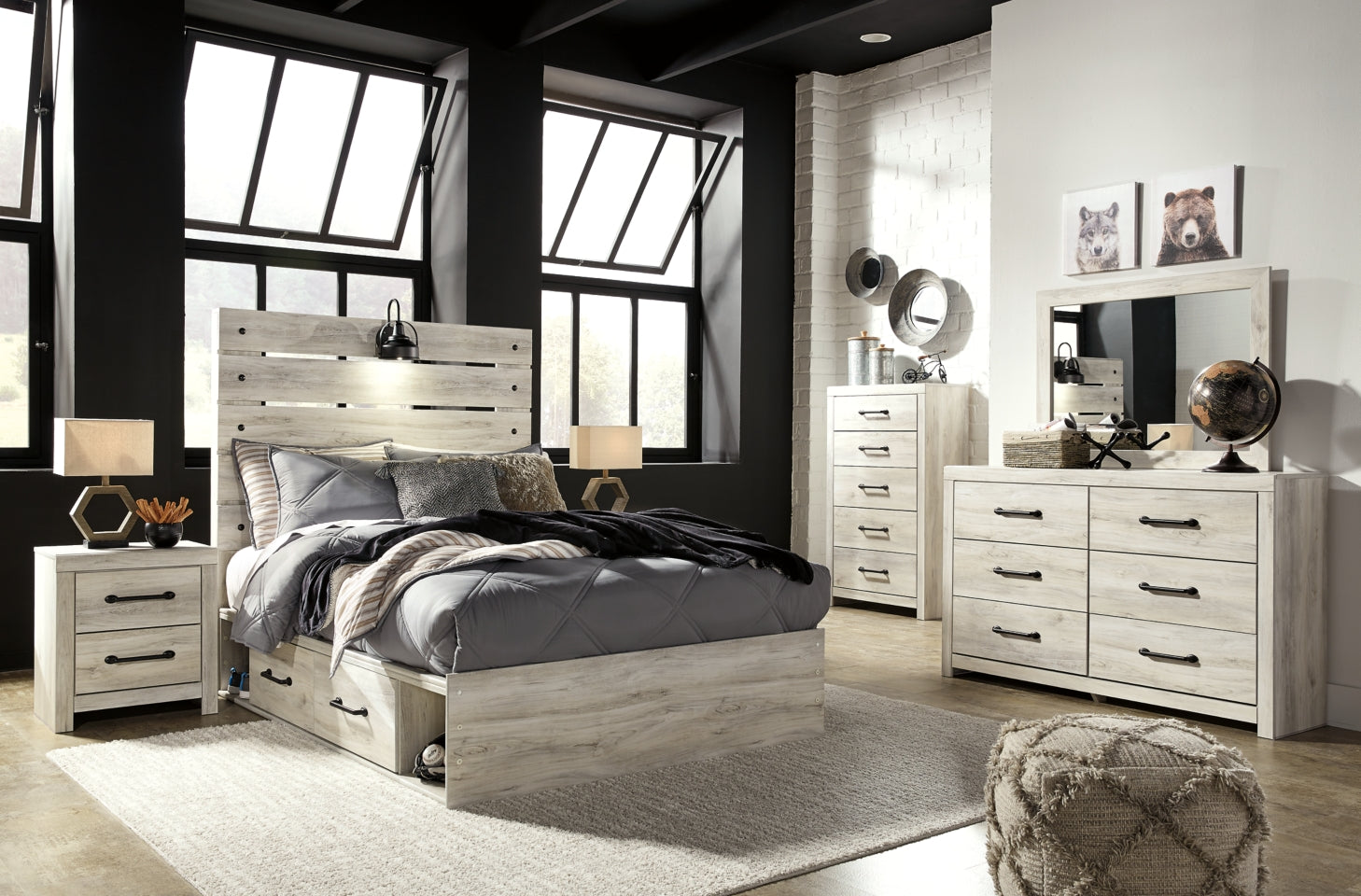 Cambeck Queen Panel Bed with 2 Storage Drawers
