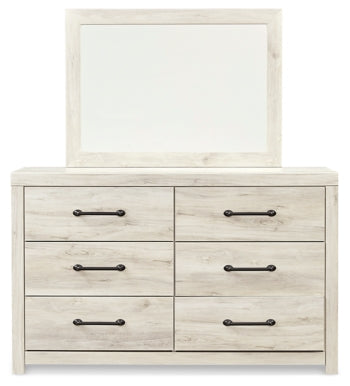 Cambeck King/California King Upholstered Panel Headboard with Mirrored Dresser, Chest and Nightstand