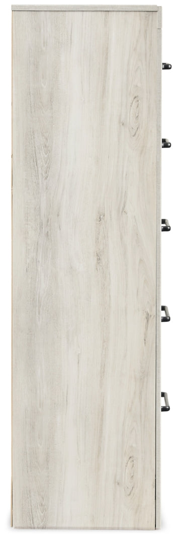 Cambeck King Upholstered Panel Bed with Mirrored Dresser, Chest and Nightstand