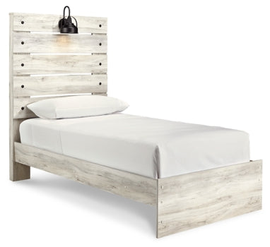 Cambeck Twin Panel Bed with Mirrored Dresser and 2 Nightstands