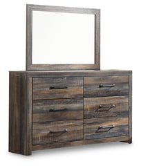 Drystan Queen Panel Bed with Mirrored Dresser and Nightstand