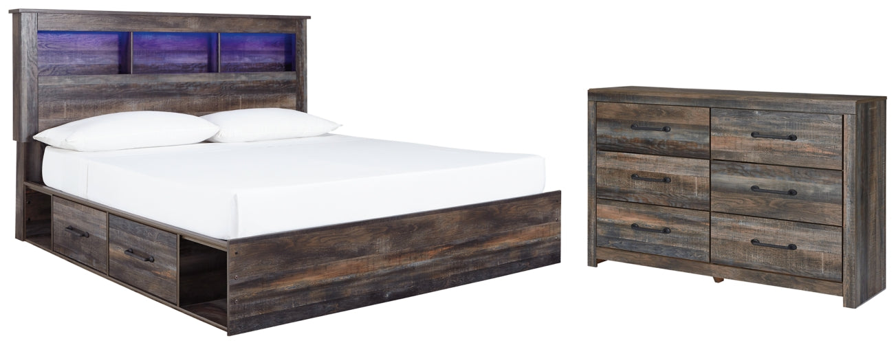 Drystan King Bookcase Bed with 2 Storage Drawers with Dresser - PKG003375