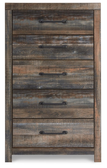 Drystan Full Bookcase Bed with 4 Storage Drawers with Mirrored Dresser, Chest and 2 Nightstands
