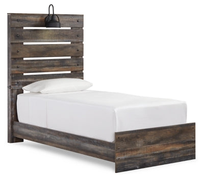 Drystan Twin Panel Bed with Mirrored Dresser and 2 Nightstands
