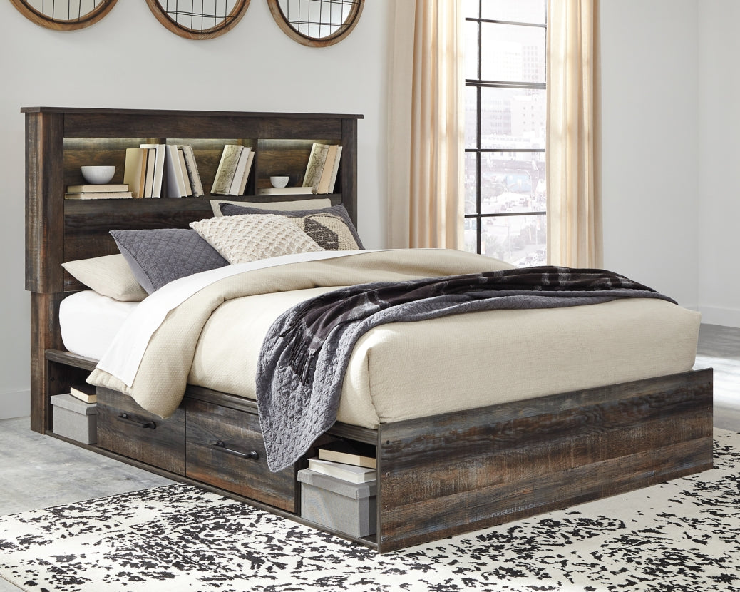 Drystan Queen Bookcase Bed with 2 Storage Drawers with Dresser - PKG003210