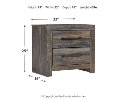 Drystan Queen Panel Bed with 4 Storage Drawers with Mirrored Dresser, Chest and 2 Nightstands