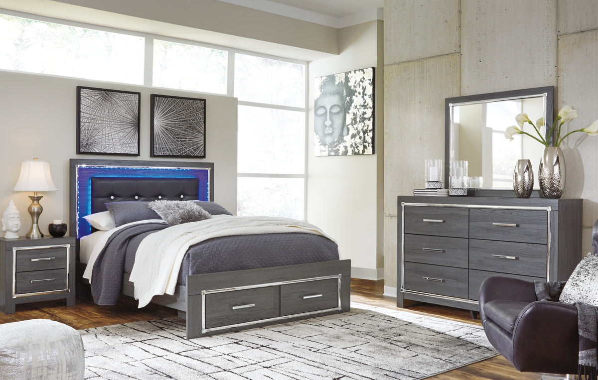 Lodanna King Panel Bed with 2 Storage Drawers with Dresser - PKG003563