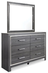 Lodanna Queen Panel Bed with 2 Storage Drawers with Mirrored Dresser and 2 Nightstands - PKG003602