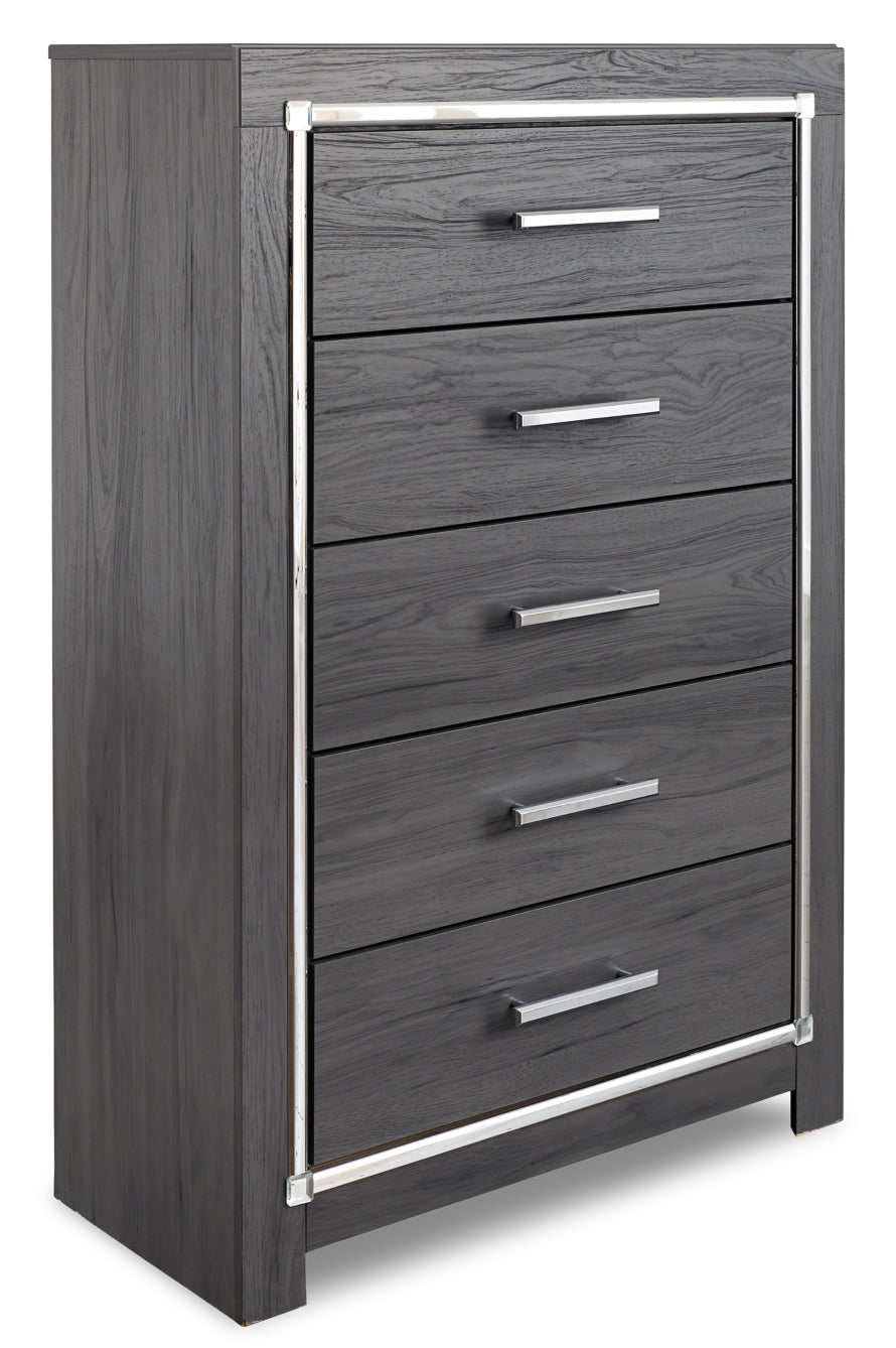 Lodanna Queen Panel Bed with 2 Storage Drawers with Mirrored Dresser and 2 Nightstands - PKG003584